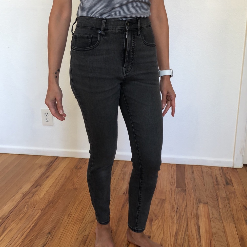 EVERLANE Charcoal Gray Slim Skinny High Rise Denim Jeans